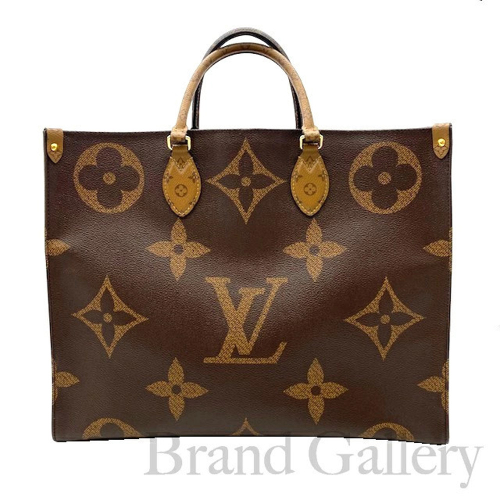 Louis Vuitton OnTheGo Monogram Reverse Tote Bag Canvas Leather Brown